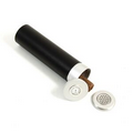 Aluminum Cigar Tube - Black Leather